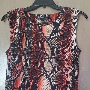 Chaus Pink and Black Snake Print Blouse